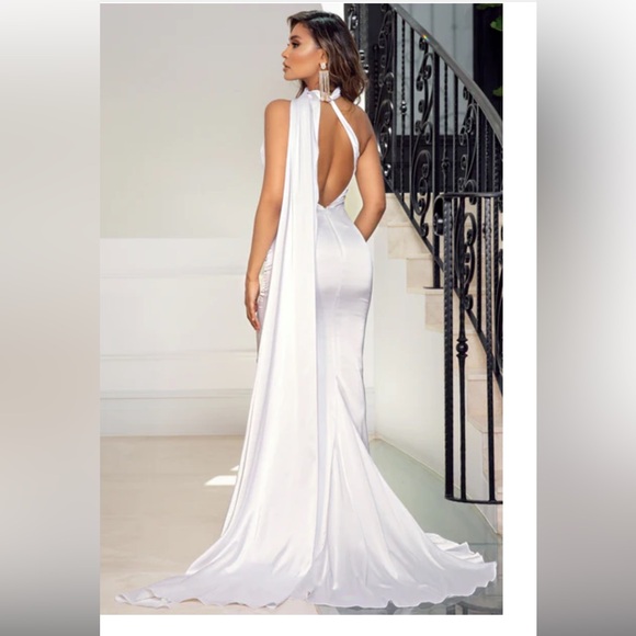 Abby’s by Abby’s satin white dress, NWT, size: M - Picture 2 of 6